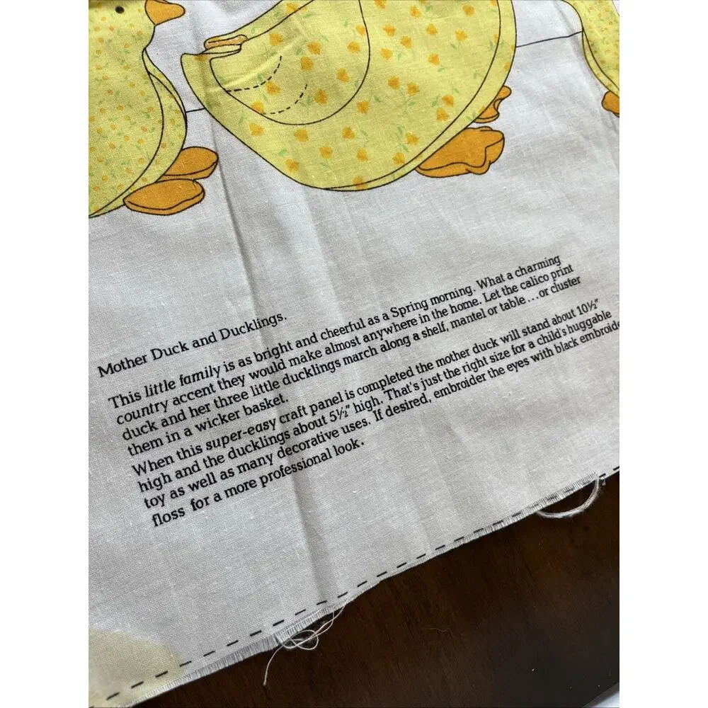 Vintage VIP Cranston Cotton Quilt Fabric Calico Gingham Stuffed Duck Panel Sew